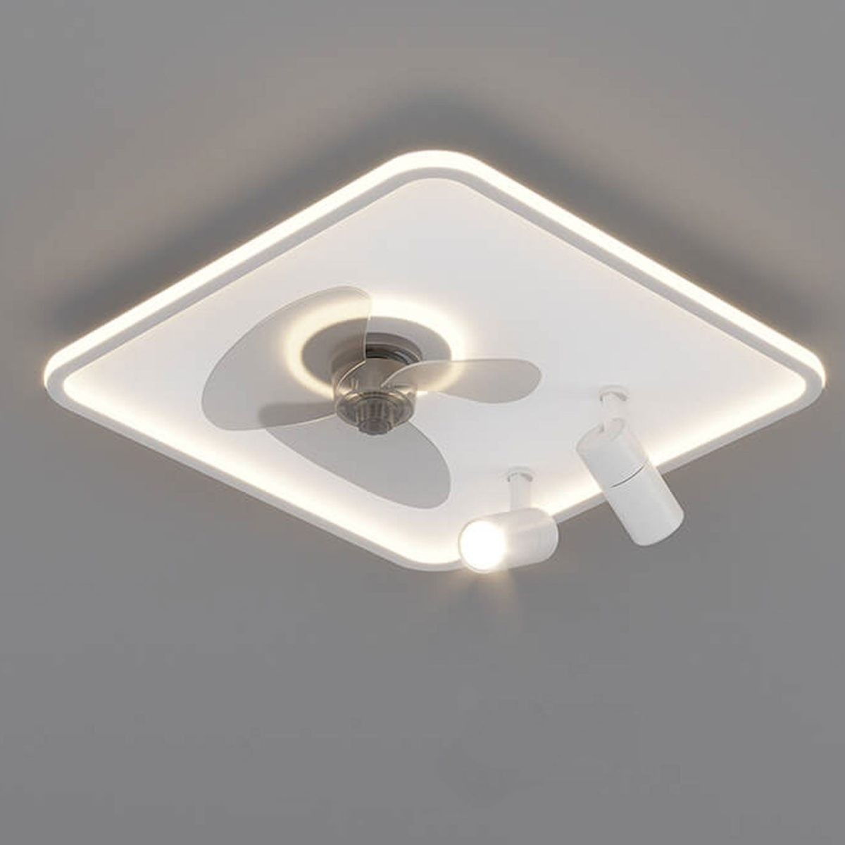 Minimalist Ultra-thin Square Spotlight  LED Flush Mount Ceiling Fan Light - Image 6