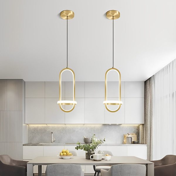 Artistic Rounded Rectangle LED Modern Pendant Lighting Kitchen Island Lighting - Image 4