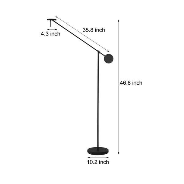 Black Adjustable Arm Invisible LED Floor Lamp - Image 4