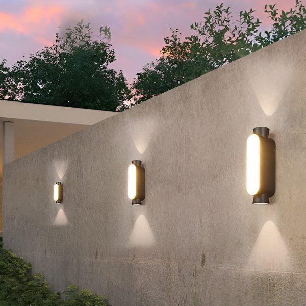 Waterproof LED Up and Down Lights Black Modern Outdoor Wall Sconce Lighting - Image 8