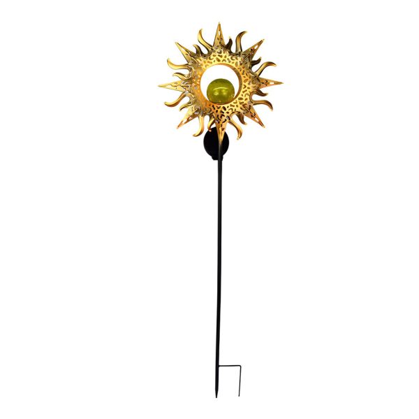 Mystical Moon & Sun Flame Iron Hollow Projector Solar Garden Light - Image 19