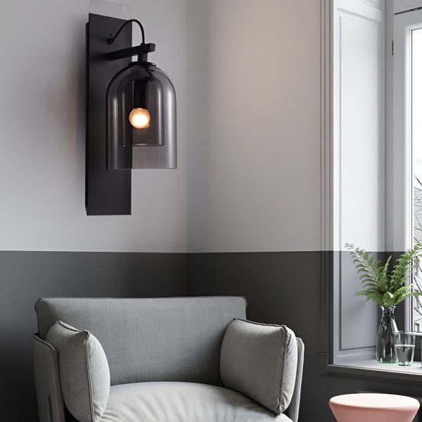 Minimalist Glass Iron Nordic Plug in Wall Lamp Wall Sconce Lighting - Image 4