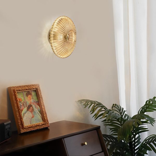 Round Striped Glass LED Post-Modern Wall Lights Fixture Wall Sconce Lighting - Image 2