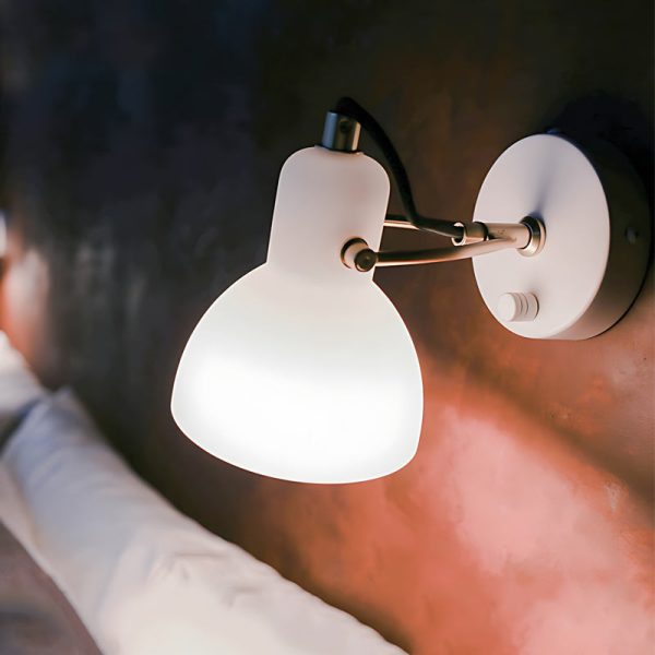 Creative 235?? Rotatable White Glass Shade Minimalist Nordic Wall Lamp - Image 2
