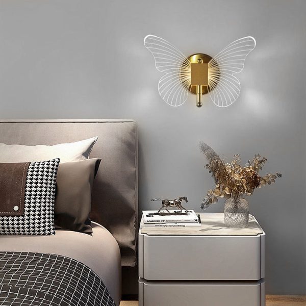 Butterflies Luxury Creative Three Step Dimming Modern LED Wall Lights Fixture - Image 2