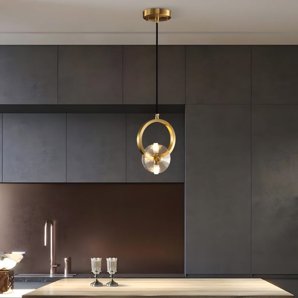 1/3-Light Round Copper Crystal LED Pendant Light - Image 4