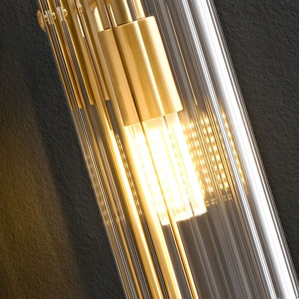 Modern Luxury 4-Light Oval Brass Wall Lamp with Clear Glass Shade - Image 4