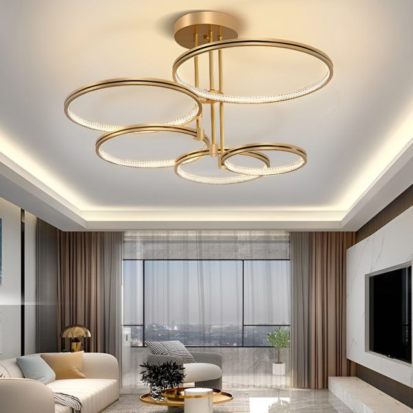 Minimalist 3 Ring Metal Nordic Ceiling Lights Chandelier Hanging Lamp - Image 4