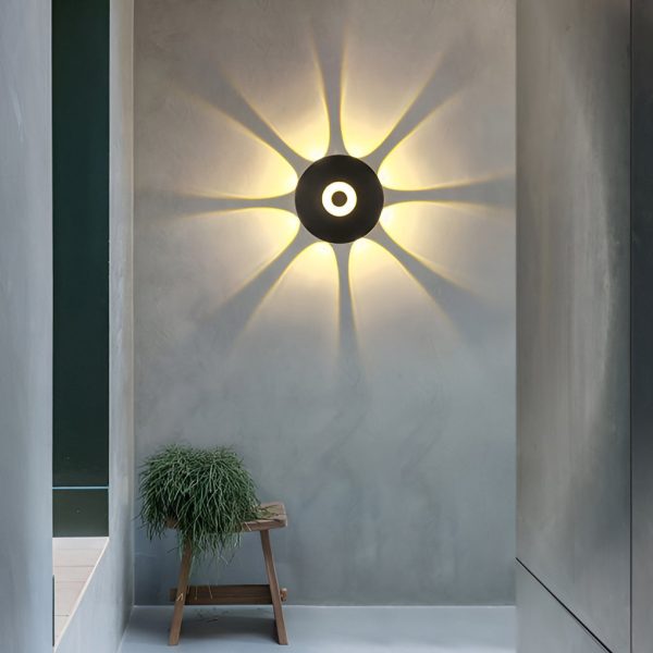Round Waterproof LED Black Modern Wall Washer Light Wall Sconce Lighting - Image 5