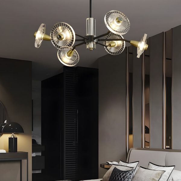 6/8 Lights Flowers Crystal 3 Step Dimming Copper Post-Modern Chandelier - Image 4