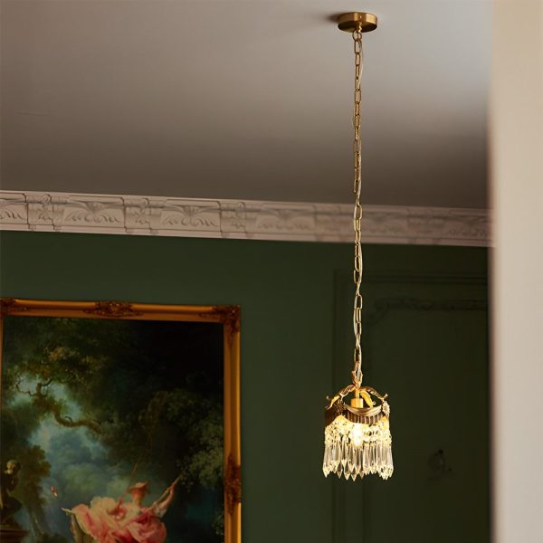 Retro Crystal Pendant Tassels 3 Step Dimming French Style Pendant Lights - Image 3