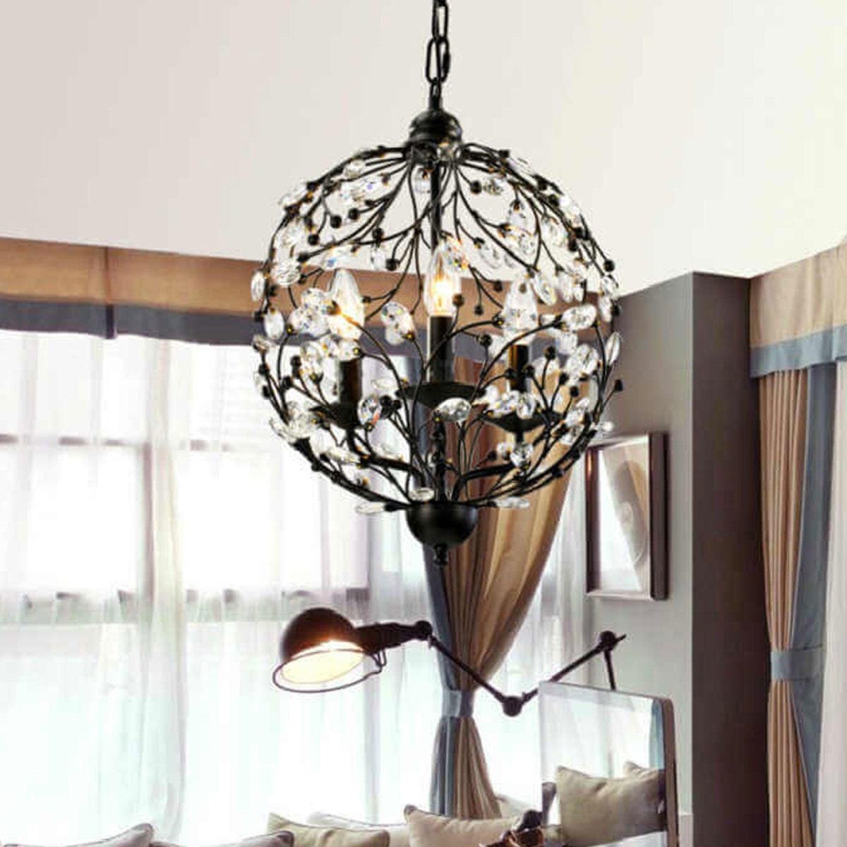 Vintage Creative Crystal Branch Design 3-Light Chandelier - Image 8