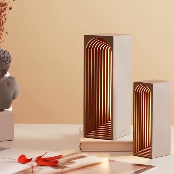 Nordic USB Concrete LED Rectangle Table Lamp - Image 3