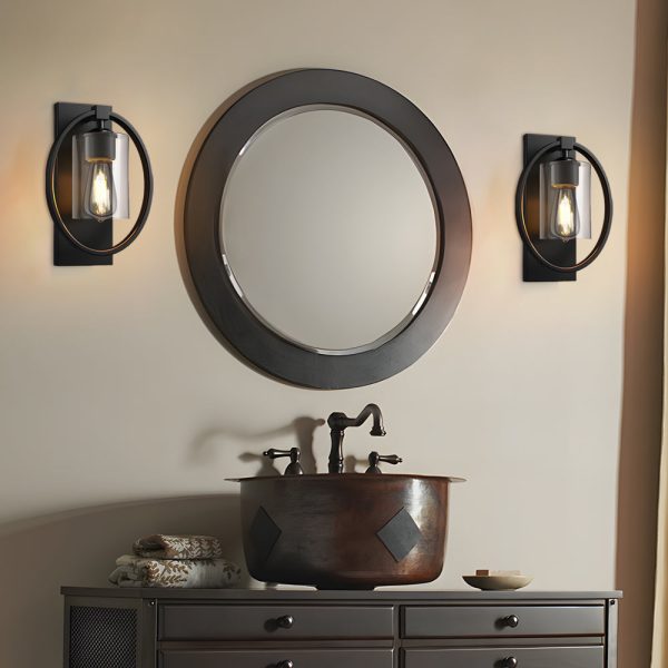 Black Industrial Tungsten Bulb Bathroom Sconces Lighting Wall Lights - Image 4