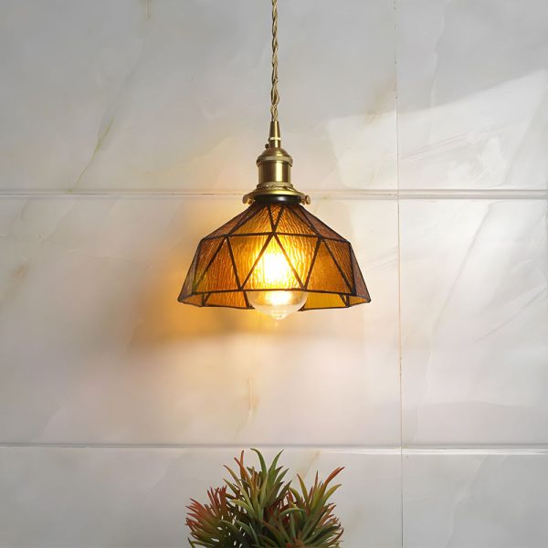 Vintage Stained Glass Pendant Light Hanging Ceiling Lights - Image 3