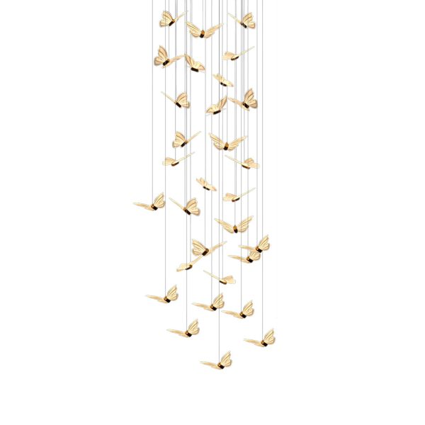 Small Butterflies Creative Three Step Dimming Modern Long Chandelier - Image 10
