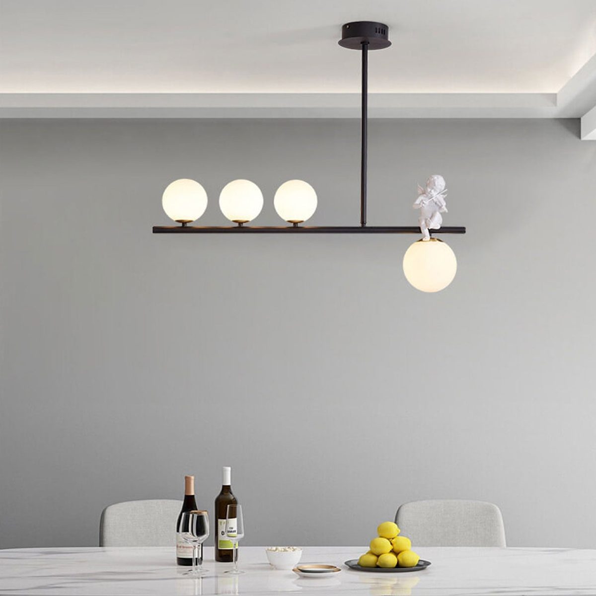Nordic Luxury Long Glass Ball Angel Island Light 3/4 Light Chandelier - Image 23
