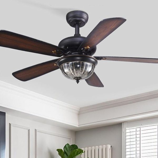 5-blade Farmhouse Style Ceiling Fan with Lights and Remote for Bedroom - Image 5