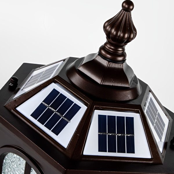 Waterproof LED Three Step Dimming European Style Solar Fence Post Lights - Image 4