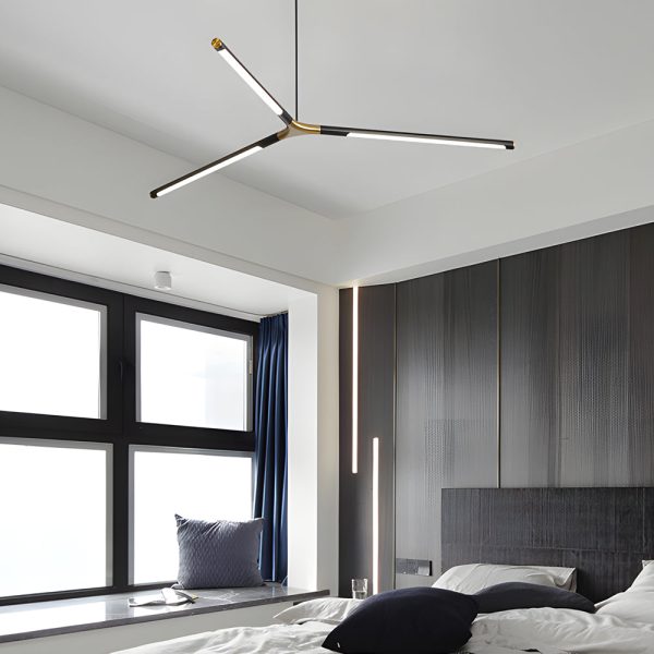 3/8-Light LED Dimmable Linear Sputnik Chandelier for Living Room - Image 2