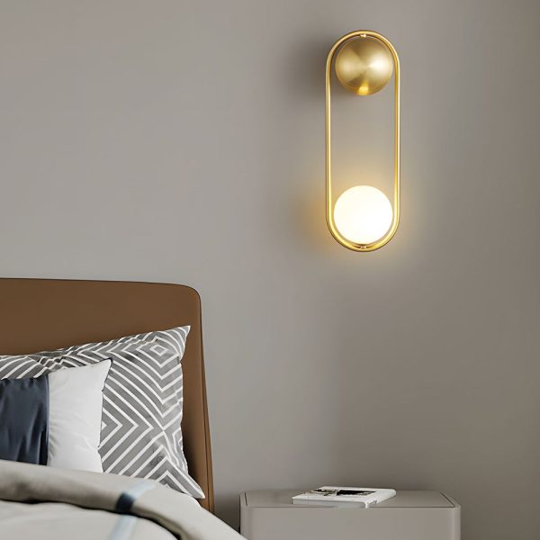 Mila Wall Sconce 1-light Glass Globe Wall Light - Gold/Black - Image 2
