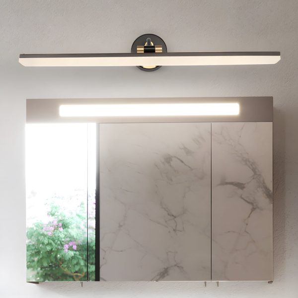 Adjustable LED Bathroom Vanity Mirror Light with Rotatable Flat Bar in Gold/Black Finish - Image 4