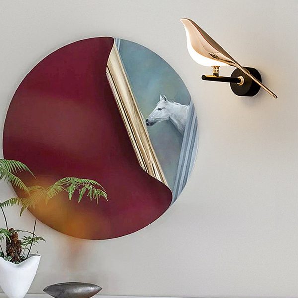 Magpies Creative Bird Adjustable LED Dimmable with Remote Nordic Wall Lamp - Image 4