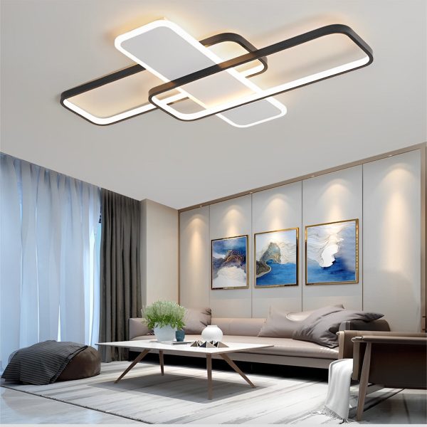 Square Overlapping Stepless Dimming LED Nordic Ceiling Lights Chandeliers - Image 5