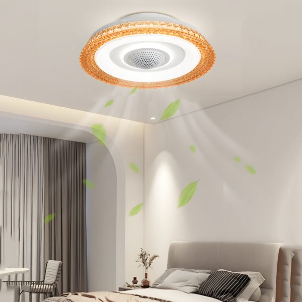 20 in. W 6-Speed Indoor Bladeless Smart Ceiling Fan with Remote and Dimmable LED - Image 2