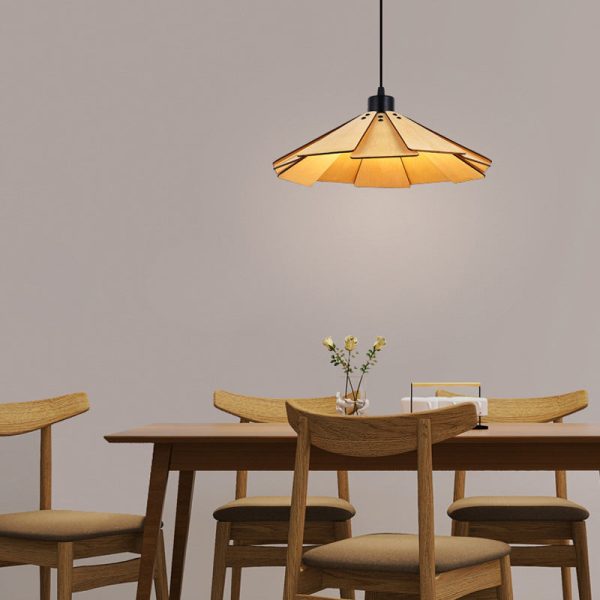 Wood Japanese Wabi-Sabi Retro Nordic Chandelier Dining Room Light Fixture - Image 4