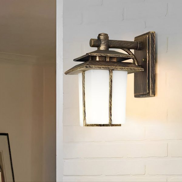 Vintage Glass Aluminum Waterproof European Style Outdoor Wall Sconces Lighting - Image 4