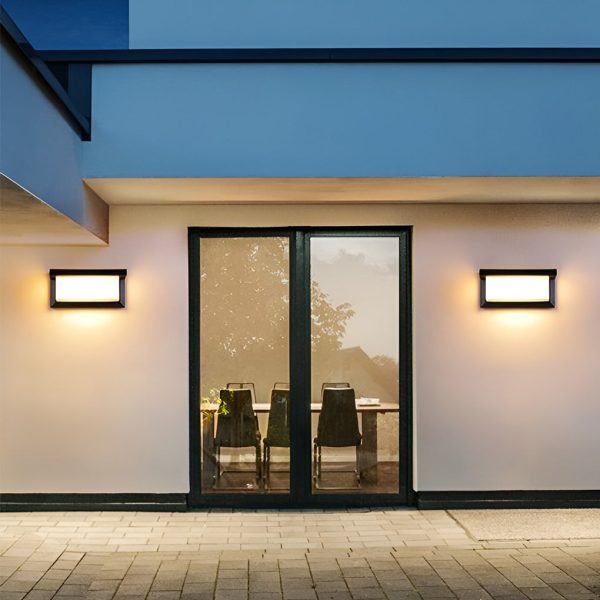 Rectangle Waterproof Light Control Induction Black Modern Solar Sconces - Image 2