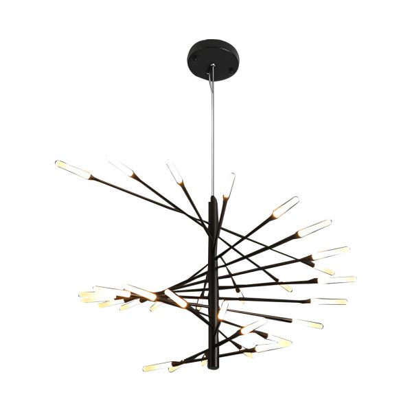 Modern Chandelier Rotating Fireworks, Black/Gold - Image 13