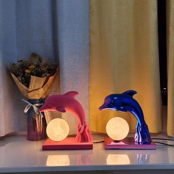Nordic Creative Dolphin Ball Shade 1-Light Table Lamp - Image 23
