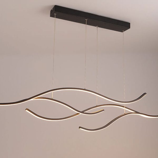 Nordic Creative Long Line Island Light LED Art Chandelier - Image 4