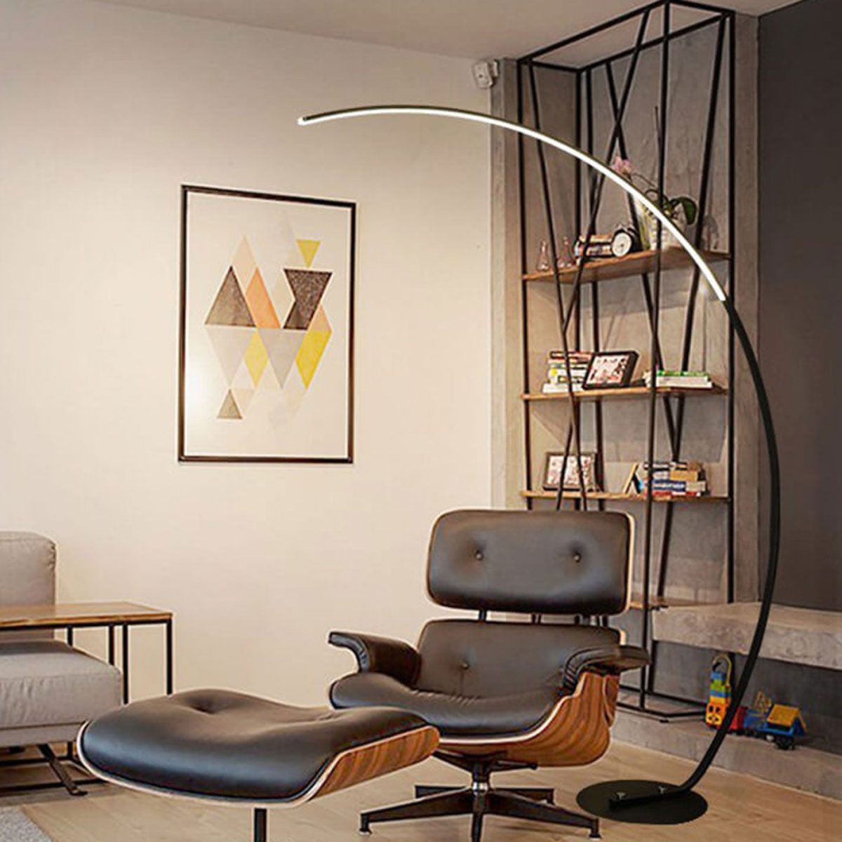 Minimalist Curved Line LED Aluminum Standing Floor Lamp - Image 18