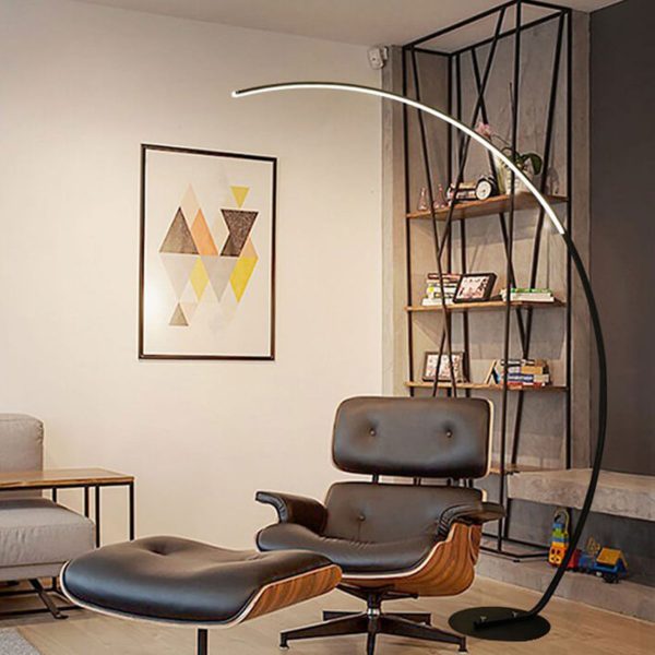 Minimalist Curved Line LED Aluminum Standing Floor Lamp - Image 18