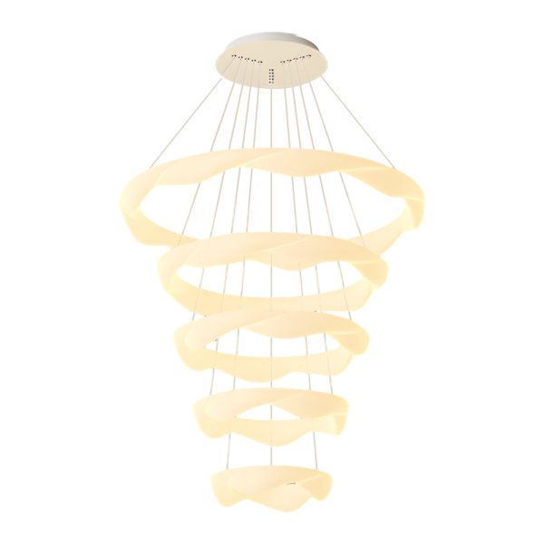 Creative Cream Style Designer Rings 3 Step Dimming Modern Chandelier - Image 14
