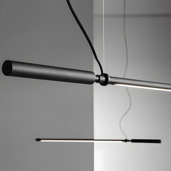 47.2-in Minimalist Black Acrylic Linear LED Pendant Light - Image 4