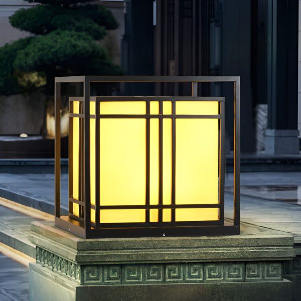 Retro Square Waterproof LED Black Modern Outdoor Post Caps Lights - Image 5