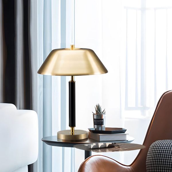Modern Black Metal and Brass Table Lamp for Living Room - Image 4