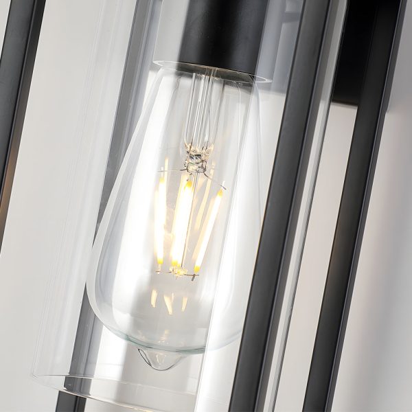 Black Iron Frame Retro Glass Cover Industrial Wall Sconces Lighting - Image 4