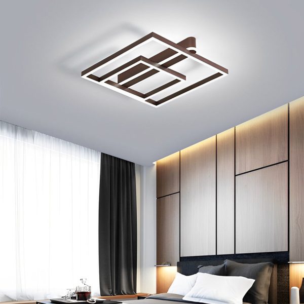 Square Double Frame Metal Aluminum Creative LED Nordic Ceiling Light Fixture - Image 7