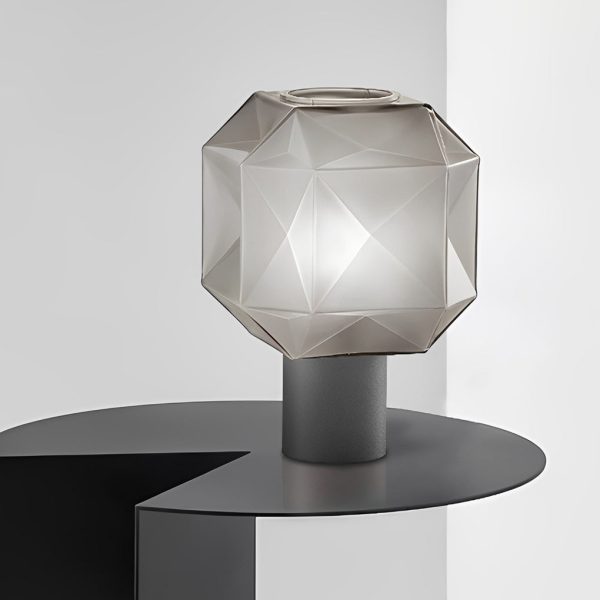1-Light Cylinder and Cubo Smoke Glass Orb Modern Table Lamp - Image 5