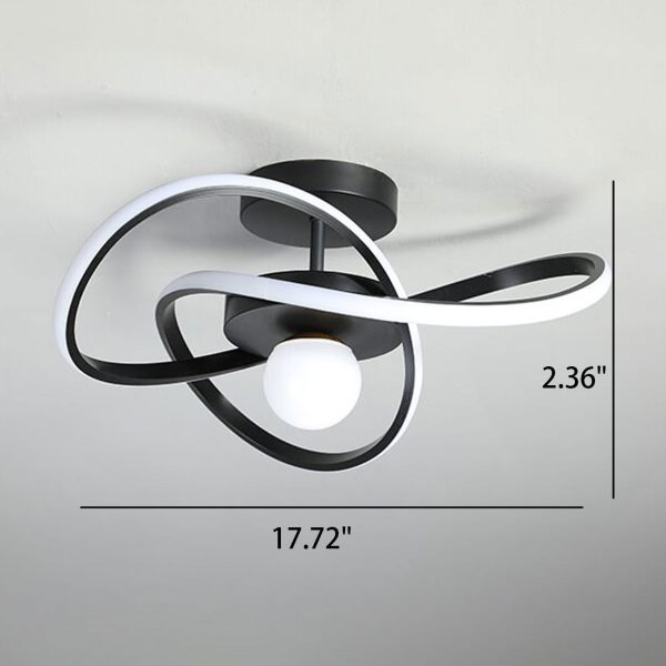 Nordic Modern Simple Streamer Surround Design LED Semi-Flush Mount Light - Image 4