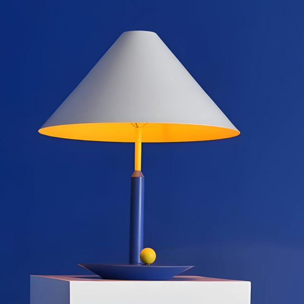 Colorful Metal Triangle Accent Table Lamp - Image 2