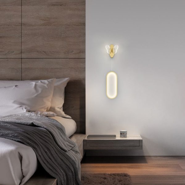 Oval Round Butterflies Three Step Dimming Modern LED Wall Lights Fixture - Image 3