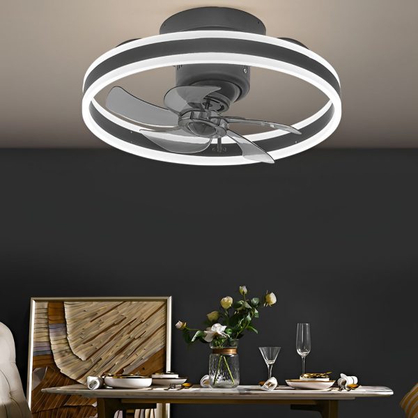 Round Stepless Dimming LED 360?? Rotating Modern Ceiling Fan Light