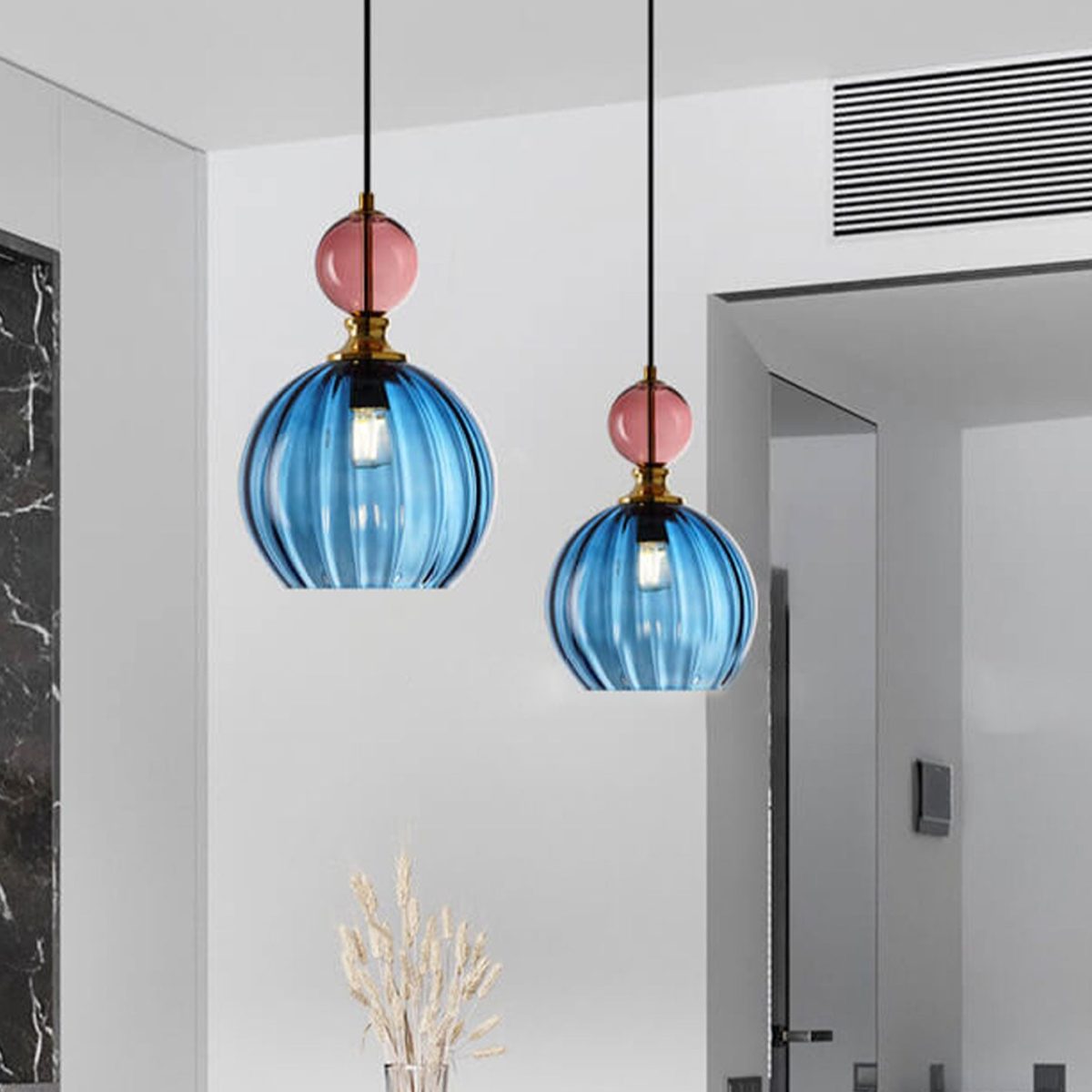 Danish Creative Stripes Glass Round 1/3 Light Chandelier - Image 19