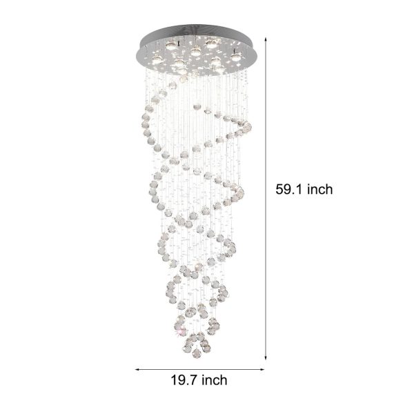 Double Spiral Three Step Dimming LED Modern Staircase Chandelier Light - Image 4